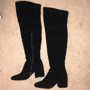 Over the Knee Black Velvet Boots!!
